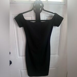 Classic Black Off-Shoulder Women’s Dress w/Choker